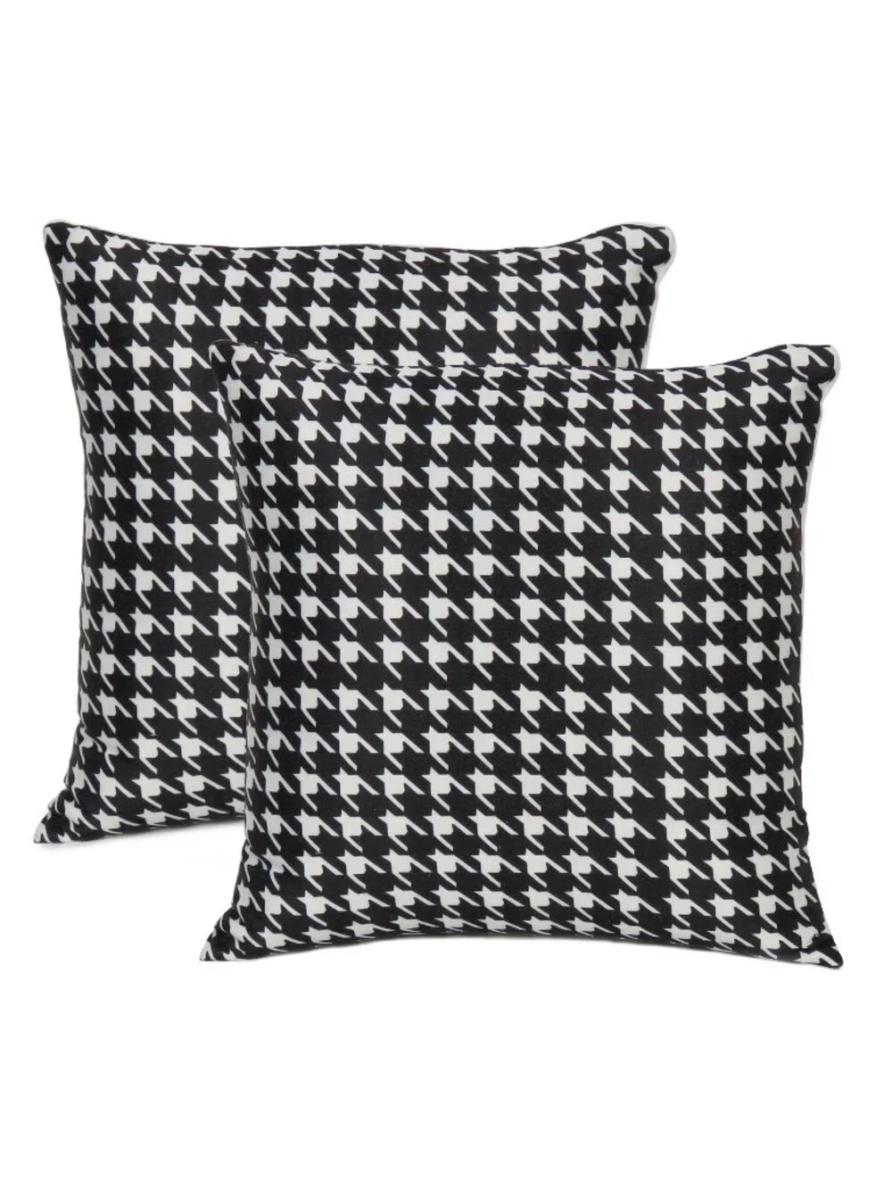 Oussum Houndstooth Vector Pattern Cushion Cover Cotton Sofa Pillow Case Set of 2